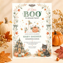 Convite de Chás de Bebê de Halloween Fantasminha P