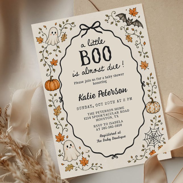 Convite de Chás de Bebê de Halloween Little Boo (Criador carregado)