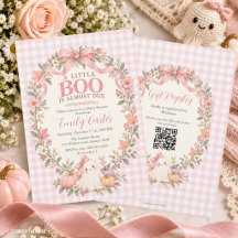 Convite de Chás de Bebê de Halloween Little Boo Pi