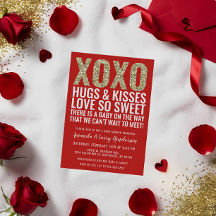 Convite de Chás de Bebê de São Valentão XOXO