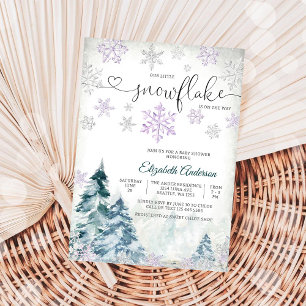 Convite de Chás de Bebê Flor de Neve de Inverno