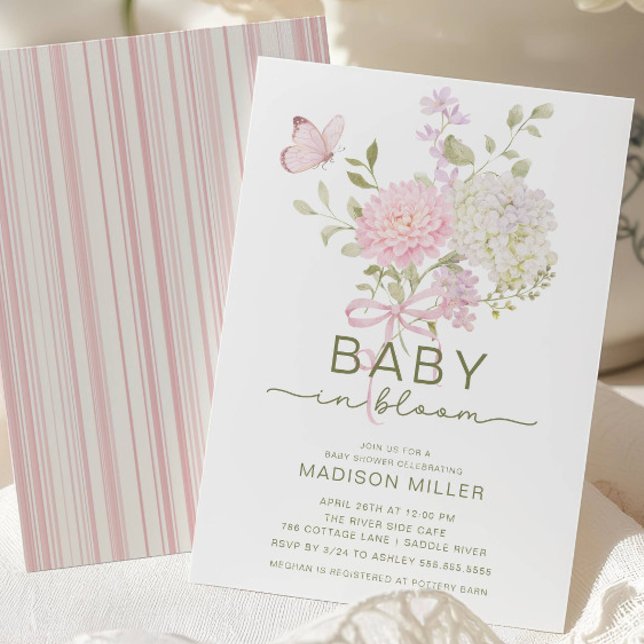 Convite de Chás de Bebê Floral Baby in Bloom (Criador carregado)