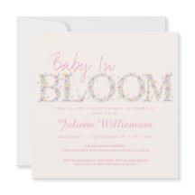 Convite de Chás de Bebê Floral Borboleta Baby In B