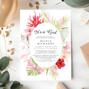 Convite de Chás de Bebê Floral É uma Menina