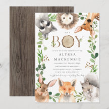Convite de Chás de Bebê Floresta