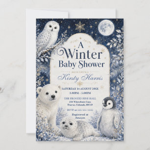 Convite de Chás de Bebê Floresta de Inverno