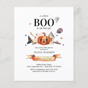 Convite de Chás de Bebê Little Boo no Halloween