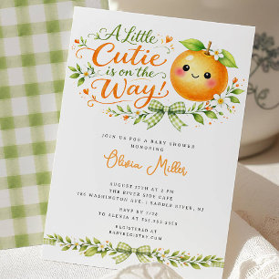 Convite de Chás de Bebê Little Cutie Citrus