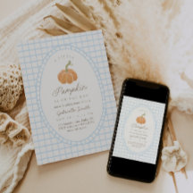 Convite de Chás de Bebê Little Pumpkin Blue Boys