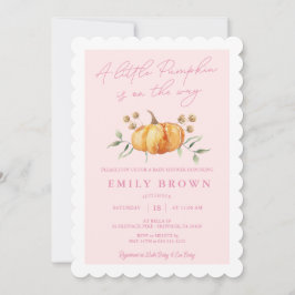 Convite de Chás de Bebê Menina Little Pumpkin Flor