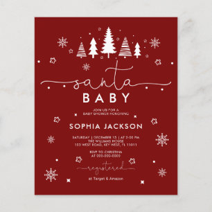 Convite de Chás de Bebê Minimalista do Papai Noel