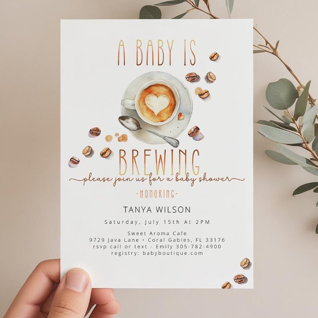 Convite de Chás de Bebê Neutro em Relação ao Gêner (Gender Neutral Coffee Baby Shower Invitation)