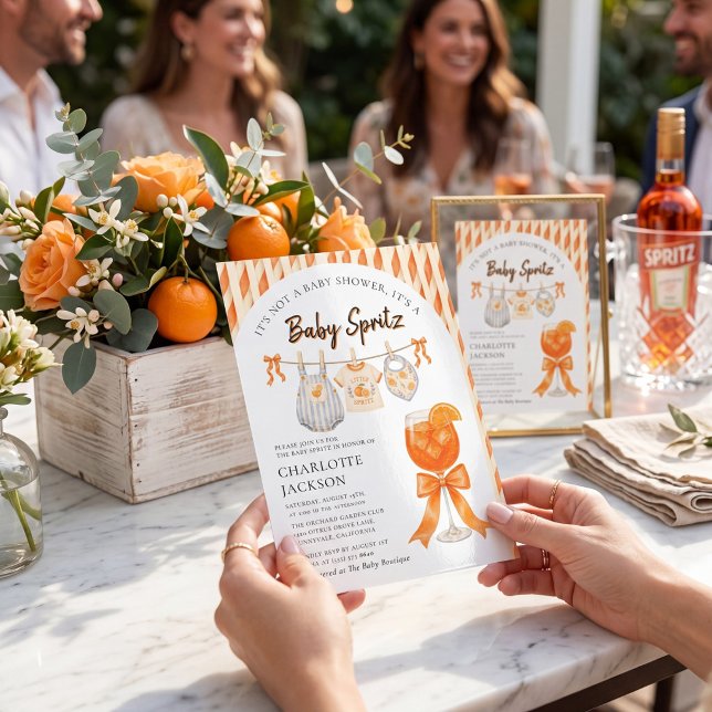 Convite de Chás de Bebê Orange Spritz (Criador carregado)