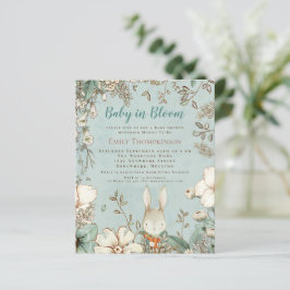 Convite de Chás de Bebê para Bebê Menino Coelhinho