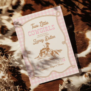 Convite de Chás de Bebê para Gêmeas Cowgirl