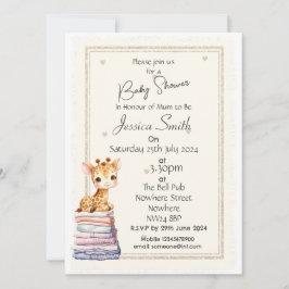 Convite de Chás de Bebê para Girafa Fofa