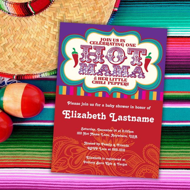 Convite de Chás de Bebê para Mamãe Quente (Criador carregado)