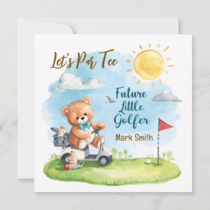 Convite de Chás de Bebê para Menino com Golfista d