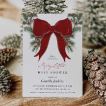 Convite de Chás de Bebê para um Natal Alegre