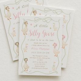 Convite de Chás de Bebê Pato Silly Rosa