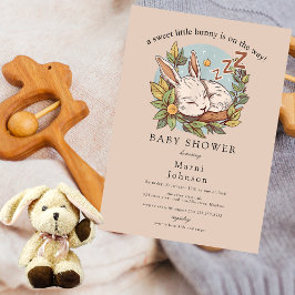 Convite de Chás de Bebê Slumber Bunny Baby 