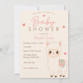 Convite de Chás de Bebê Tema Alpaca