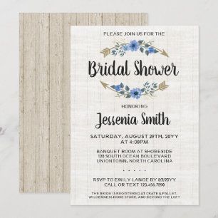 Convite de Chás de Cozinha Rústico Boho com Flecha