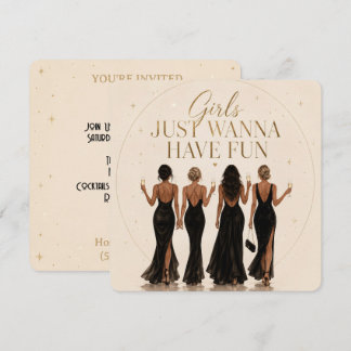 Convite de Chás de Noiva Girls Just Wanna Have Fun