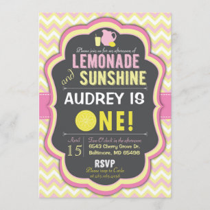 Convite de Chevron do aniversário da limonada