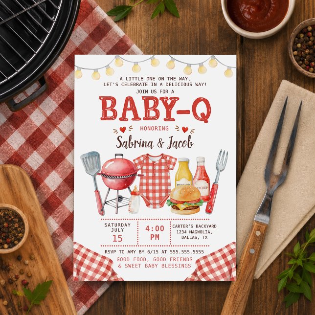 Convite de Churrasco Baby-Q Chá de Bebê (Criador carregado)