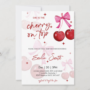 Convite de Churrasco de Baby Shower Cute Cherry on