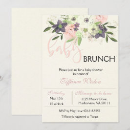 Convite de Churrasco de Baby Shower Floral Rosa Me