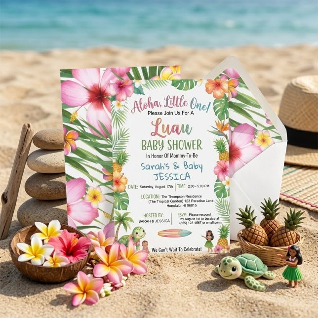 Convite de Churrasco de Bebê Aloha Little One (Criador carregado)