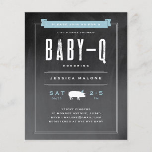 Convite de Churrasco de Bebê Azul para Chuveiro de