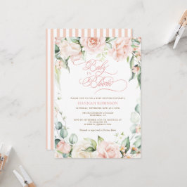 Convite de Churrasco de Bebê Baby in Bloom Blush F