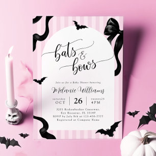 Convite de Churrasco de Bebê Bats and Bows Hallowe