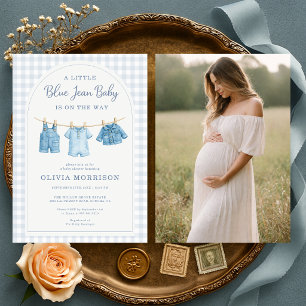 Convite de Churrasco de Bebê Blue Jean Baby 