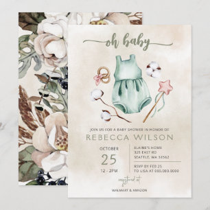 Convite de Churrasco de Bebê Boho Neutro Oh Baby