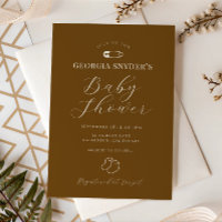 Convite de Churrasco de Bebê Chic Marrom Chocolate