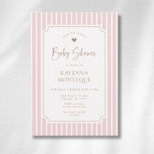 Convite de Churrasco de Bebê com Faixa Rosa e Mold