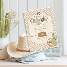 Convite de Churrasco de Bebê Cowboy Bebê Selvagem