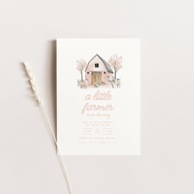 Convite de Churrasco de Bebê da Fazenda do Celeiro (Criador carregado)