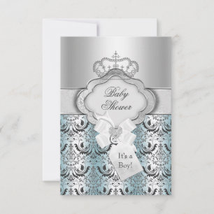 Convite de Churrasco de Bebê Damask & Príncipe Her