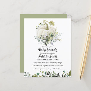 Convite de Churrasco de Bebê de Abóbora Verde