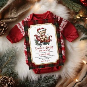 Convite de Churrasco de Bebê do Papai Noel Urso