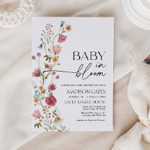 Convite de Churrasco de Bebê Floral Baby in Bloom