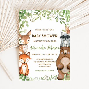 Convite de Churrasco de Bebê Greenery Woodland