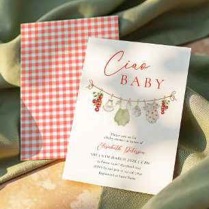Convite de Churrasco de Bebê Italiano Ciao Baby