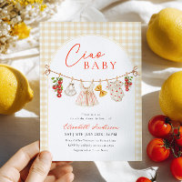 Convite de Churrasco de Bebê Italiano Ciao Baby