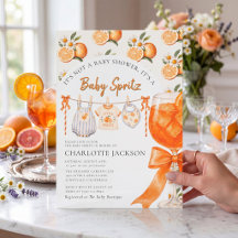 Convite de Churrasco de Bebê Laranja Cítrico Baby